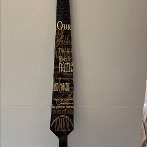 Black Tie with Gold Text Design